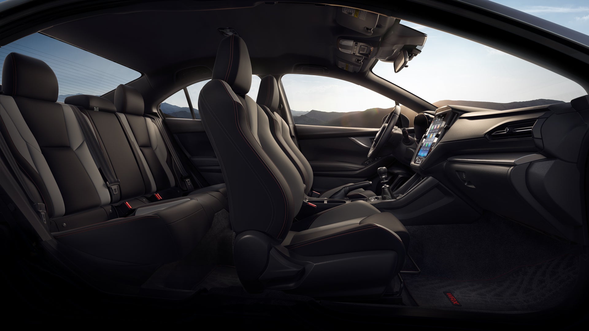 2026 Subaru WRX Base Shown with Black Cloth with Red Stitching on Front Seats
