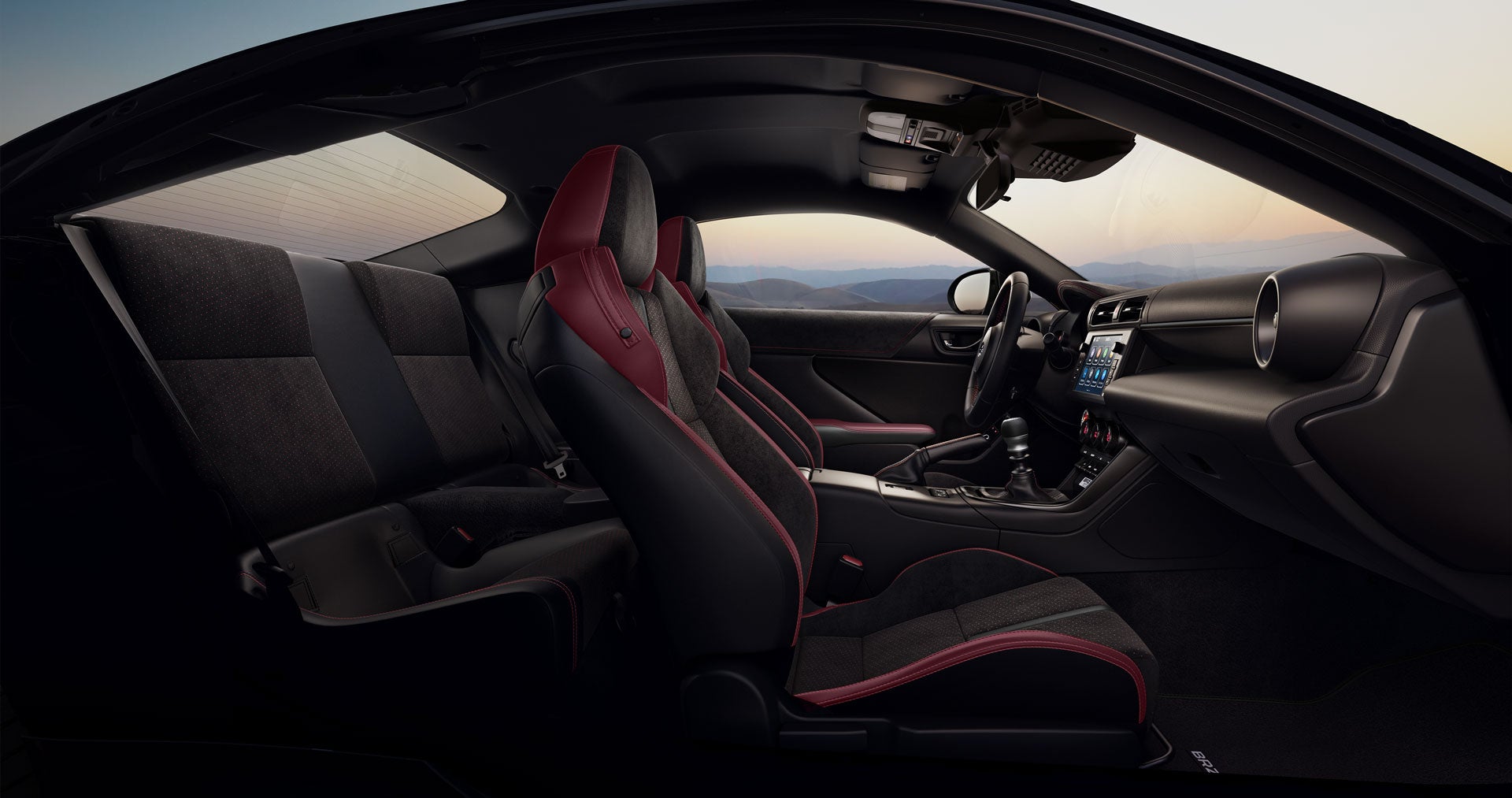2027 Subaru BRZ ZC15 Shown in Black/Bordeaux Red Leather