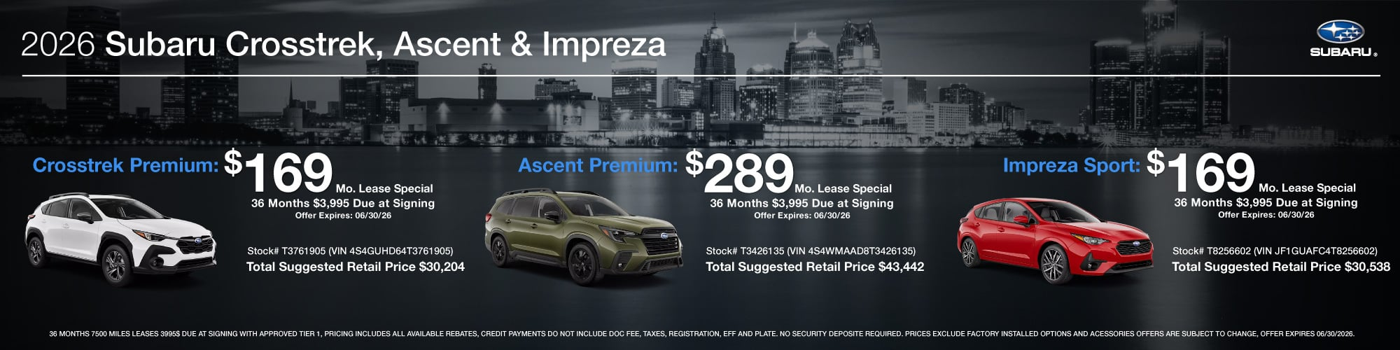 2026 Subaru Crosstrek, Ascent & Impreza Glassman Subaru in Southfield